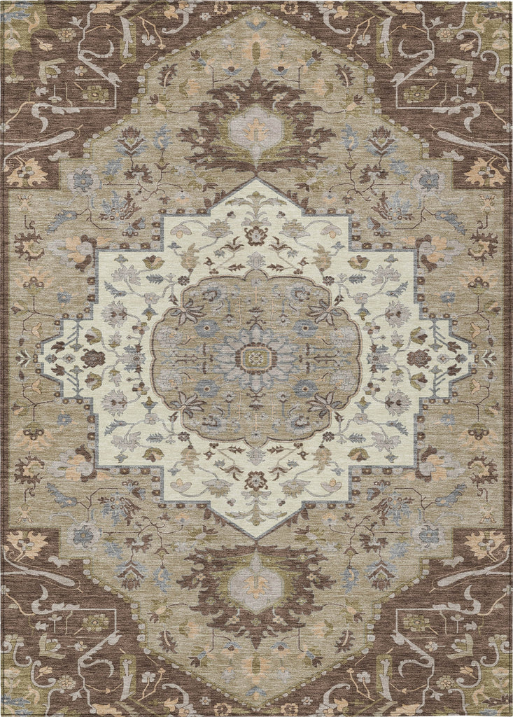 Piper Looms Chantille Oriental ACN985 Chocolate Machine Washable Area Rug main image