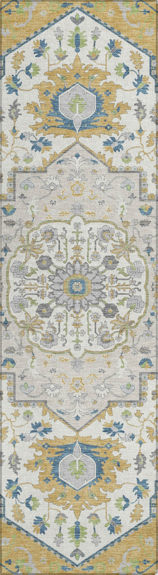 Piper Looms Chantille Oriental ACN985 Gold Machine Washable Area Rug Runner Main Image