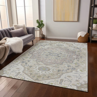 Piper Looms Chantille Oriental ACN985 Ivory Machine Washable Area Rug Lifestyle Image Feature