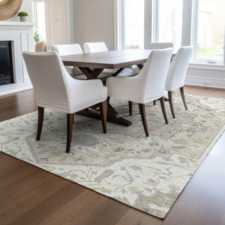Piper Looms Chantille Oriental ACN985 Ivory Machine Washable Area Rug Lifestyle Image Feature