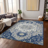 Piper Looms Chantille Oriental ACN985 Navy Machine Washable Area Rug Lifestyle Image Feature