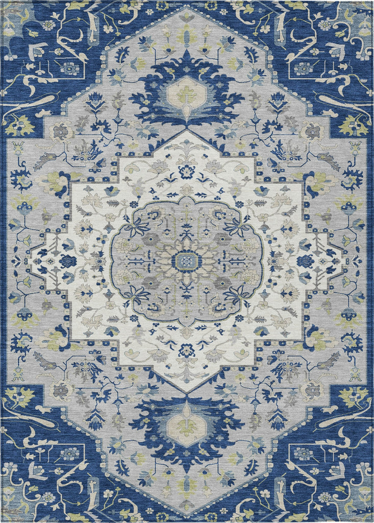 Piper Looms Chantille Oriental ACN985 Navy Machine Washable Area Rug main image