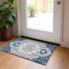 Piper Looms Chantille Oriental ACN985 Navy Machine Washable Area Rug Scatter Lifestyle Image Feature