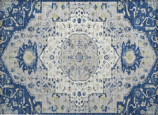 Piper Looms Chantille Oriental ACN985 Navy Machine Washable Area Rug Scatter Main Image