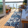Piper Looms Chantille Stripes ACN986 Blue Machine Washable Area Rug Runner Outdoor Lifestyle Image Feature