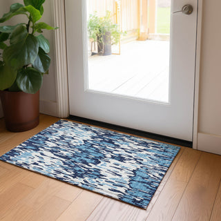 Piper Looms Chantille Stripes ACN986 Blue Machine Washable Area Rug Scatter Lifestyle Image Feature