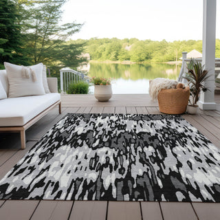 Piper Looms Chantille Stripes ACN986 Gray Machine Washable Area Rug Outdoor Lifestyle Image Feature