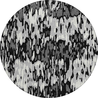 Piper Looms Chantille Stripes ACN986 Gray Machine Washable Area Rug Round Main Image