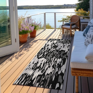 Piper Looms Chantille Stripes ACN986 Gray Machine Washable Area Rug Runner Outdoor Lifestyle Image Feature
