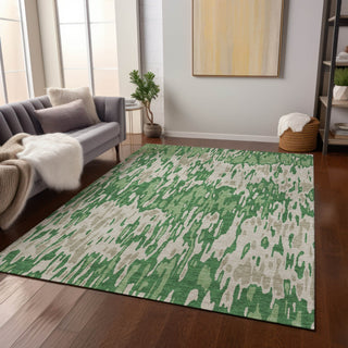 Piper Looms Chantille Stripes ACN986 Green Machine Washable Area Rug Lifestyle Image Feature