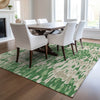 Piper Looms Chantille Stripes ACN986 Green Machine Washable Area Rug Lifestyle Image Feature
