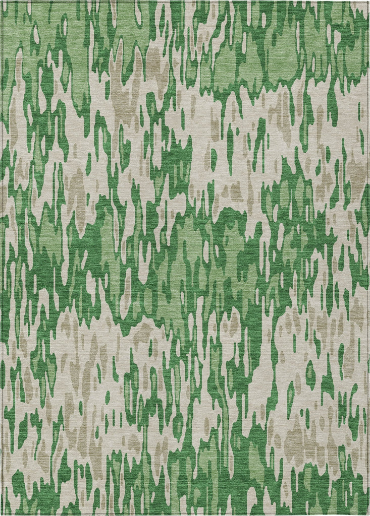 Piper Looms Chantille Stripes ACN986 Green Machine Washable Area Rug main image