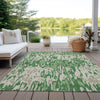 Piper Looms Chantille Stripes ACN986 Green Machine Washable Area Rug Outdoor Lifestyle Image Feature