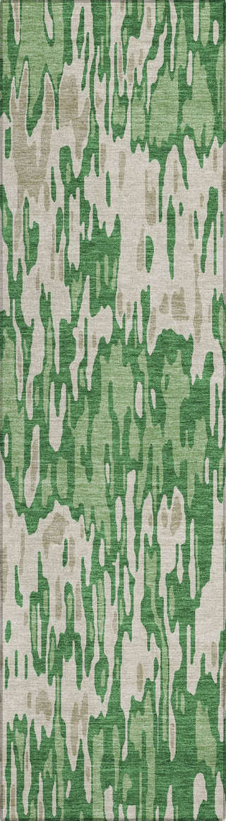 Piper Looms Chantille Stripes ACN986 Green Machine Washable Area Rug Runner Main Image