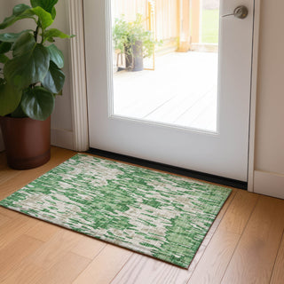 Piper Looms Chantille Stripes ACN986 Green Machine Washable Area Rug Scatter Lifestyle Image Feature