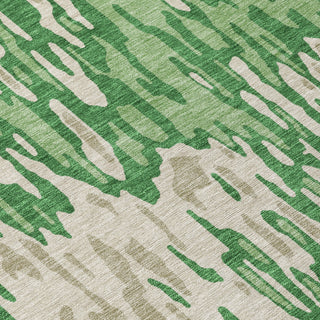 Piper Looms Chantille Stripes ACN986 Green Machine Washable Area Rug Swatch Image