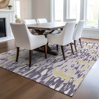 Piper Looms Chantille Stripes ACN986 Purple Machine Washable Area Rug Lifestyle Image Feature
