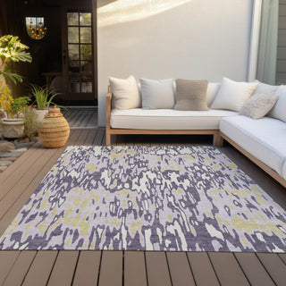Piper Looms Chantille Stripes ACN986 Purple Machine Washable Area Rug Outdoor Lifestyle Image Feature