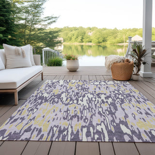 Piper Looms Chantille Stripes ACN986 Purple Machine Washable Area Rug Outdoor Lifestyle Image Feature
