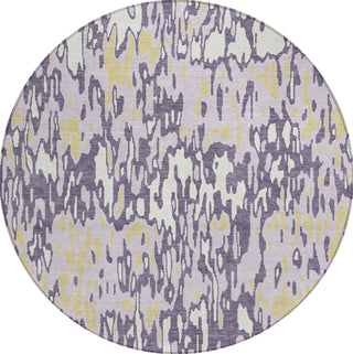 Piper Looms Chantille Stripes ACN986 Purple Machine Washable Area Rug Round Main Image