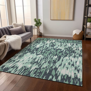 Piper Looms Chantille Stripes ACN986 Sage Machine Washable Area Rug Lifestyle Image Feature