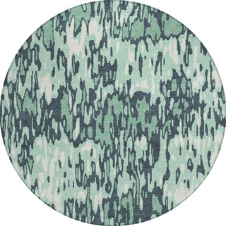 Piper Looms Chantille Stripes ACN986 Sage Machine Washable Area Rug Round Main Image