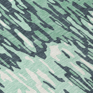 Piper Looms Chantille Stripes ACN986 Sage Machine Washable Area Rug Swatch Image