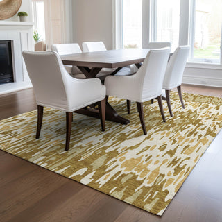 Piper Looms Chantille Stripes ACN986 Wheat Machine Washable Area Rug Lifestyle Image Feature