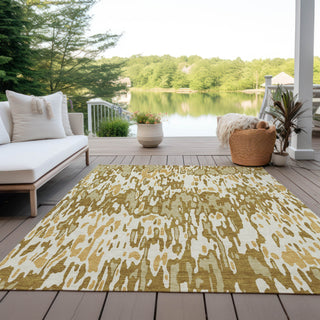 Piper Looms Chantille Stripes ACN986 Wheat Machine Washable Area Rug Outdoor Lifestyle Image Feature