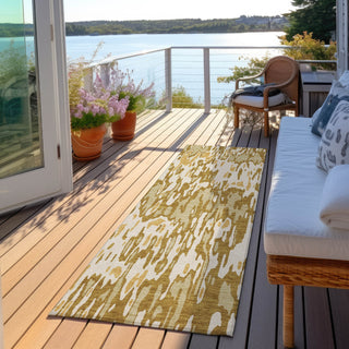 Piper Looms Chantille Stripes ACN986 Wheat Machine Washable Area Rug Runner Outdoor Lifestyle Image Feature