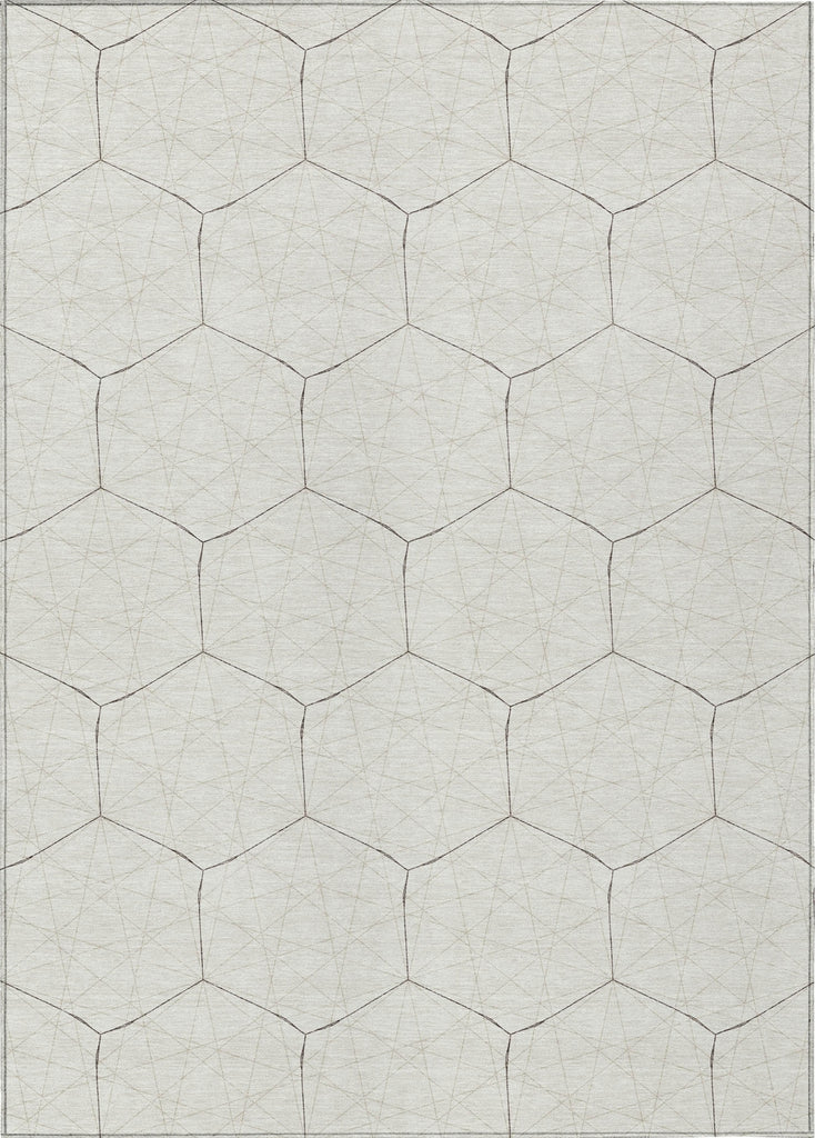 Piper Looms Chantille Geometric ACN987 Ivory Machine Washable Area Rug main image
