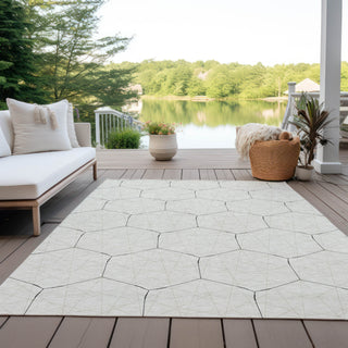 Piper Looms Chantille Geometric ACN987 Linen Machine Washable Area Rug Outdoor Lifestyle Image Feature