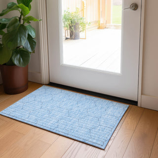 Piper Looms Chantille Geometric ACN987 Sky Machine Washable Area Rug Scatter Lifestyle Image Feature