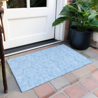 Piper Looms Chantille Geometric ACN987 Sky Machine Washable Area Rug Scatter Outdoor Lifestyle Image Feature
