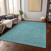 Piper Looms Chantille Geometric ACN987 Teal Machine Washable Area Rug Lifestyle Image Feature