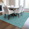Piper Looms Chantille Geometric ACN987 Teal Machine Washable Area Rug Lifestyle Image Feature