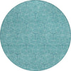 Piper Looms Chantille Geometric ACN987 Teal Machine Washable Area Rug Round Main Image