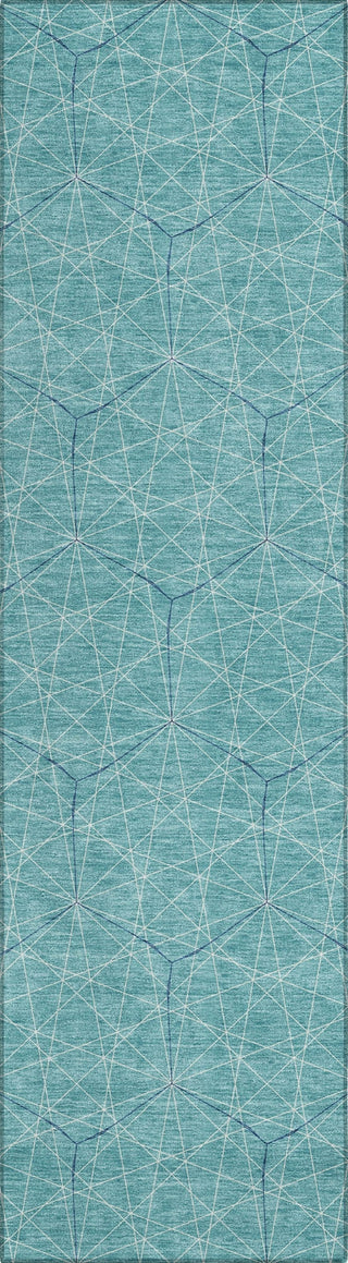 Piper Looms Chantille Geometric ACN987 Teal Machine Washable Area Rug Runner Main Image
