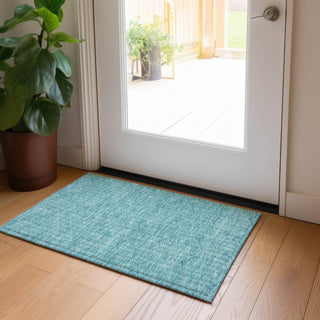 Piper Looms Chantille Geometric ACN987 Teal Machine Washable Area Rug Scatter Lifestyle Image Feature