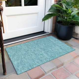 Piper Looms Chantille Geometric ACN987 Teal Machine Washable Area Rug Scatter Outdoor Lifestyle Image Feature