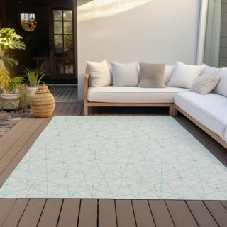 Piper Looms Chantille Geometric ACN987 White Machine Washable Area Rug Outdoor Lifestyle Image Feature