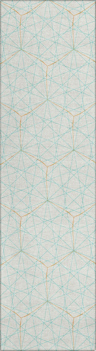 Piper Looms Chantille Geometric ACN987 White Machine Washable Area Rug Runner Main Image