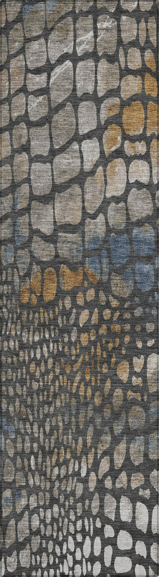 Piper Looms Chantille Squares ACN988 Charcoal Machine Washable Area Rug Runner Main Image