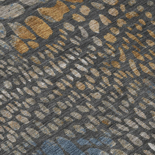 Piper Looms Chantille Squares ACN988 Charcoal Machine Washable Area Rug Swatch Image