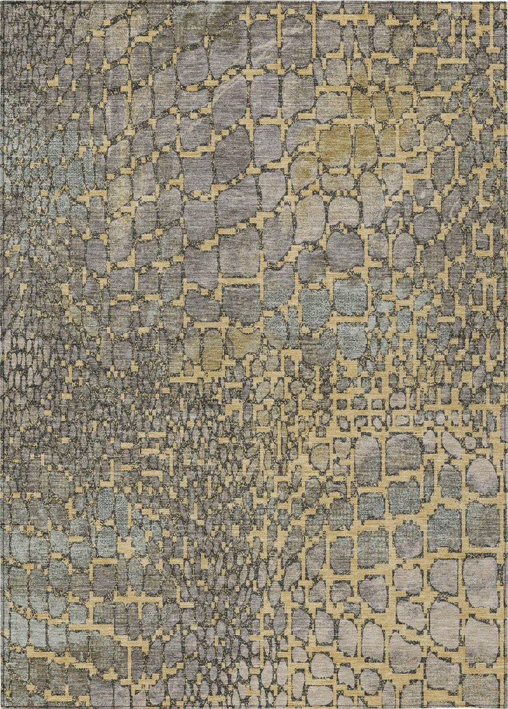 Piper Looms Chantille Squares ACN988 Gold Machine Washable Area Rug main image