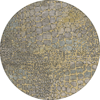 Piper Looms Chantille Squares ACN988 Gold Machine Washable Area Rug Round Main Image