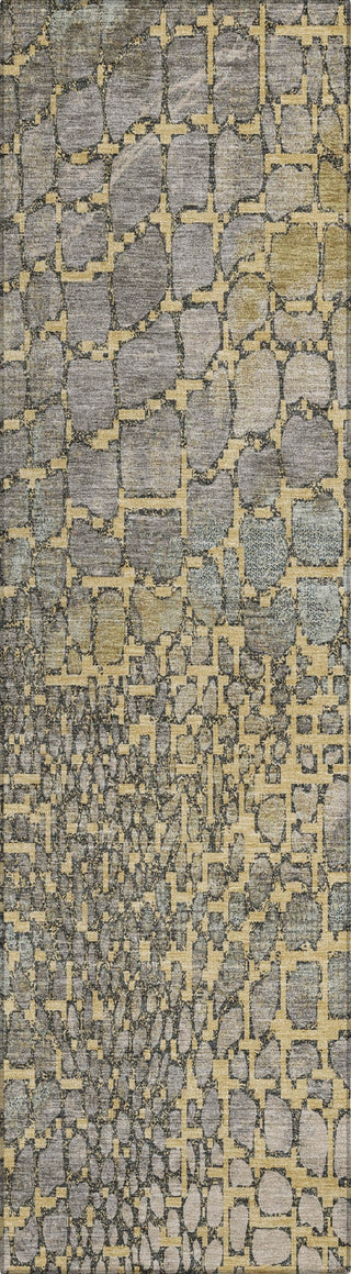 Piper Looms Chantille Squares ACN988 Gold Machine Washable Area Rug Runner Main Image