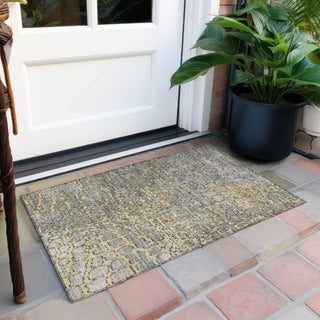 Piper Looms Chantille Squares ACN988 Gold Machine Washable Area Rug Scatter Outdoor Lifestyle Image Feature