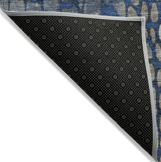 Piper Looms Chantille Squares ACN988 Navy Machine Washable Area Rug Backing Image