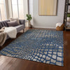 Piper Looms Chantille Squares ACN988 Navy Machine Washable Area Rug Lifestyle Image Feature